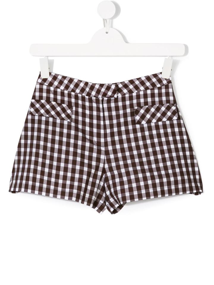 Dondup Kids Gingham Check Shorts - Brown