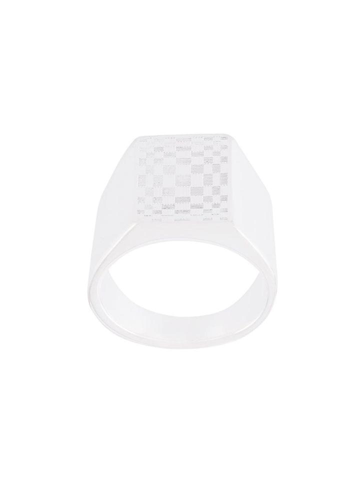 Maison Margiela Checkered Signet Ring - Metallic