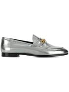 Tom Ford Laminated Chain Loafers - Silver