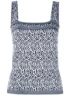 D.exterior Embroidered Tank Top - White