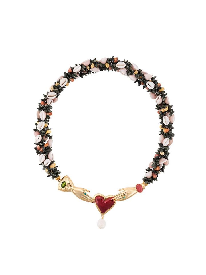 Heimat Atlantica Enamelled Heart Necklace - Green