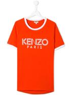 Kenzo Kids Teen Contrast Trim Logo T-shirt - Orange