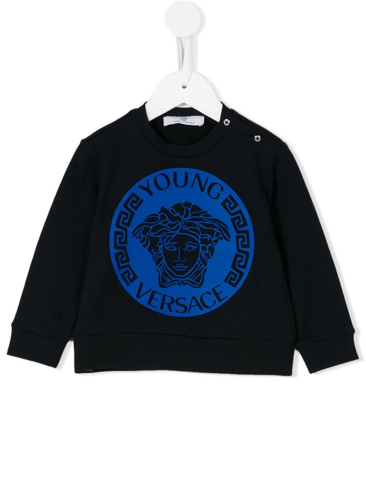 Young Versace - Medusa Print Sweatshirt - Kids - Cotton/spandex/elastane - 24 Mth, Blue