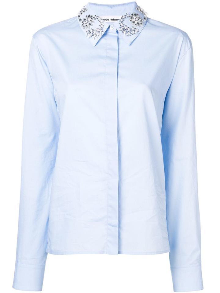 Paco Rabanne Embellished Collar Shirt - Blue