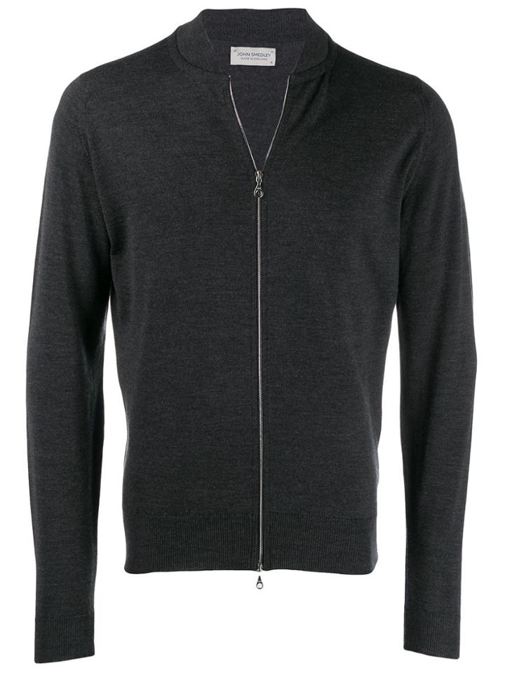 John Smedley Maclean Wool Bomber Jacket - Grey