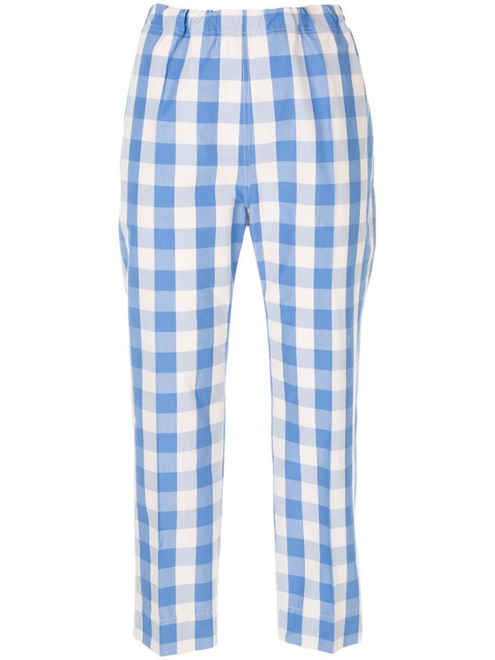 Sofie D'hoore Gingham Cropped Trousers - Blue