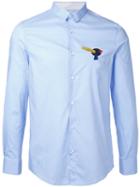 Iceberg Logo Patch Shirt, Men's, Size: Small, Blue, Cotton/spandex/elastane