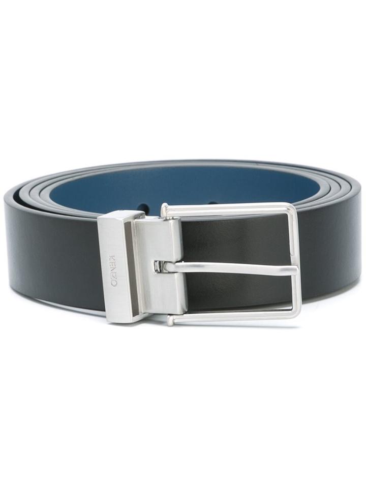 Kenzo Interchangeable Buckle Belt, Men's, Size: Large, Black, Calf Leather