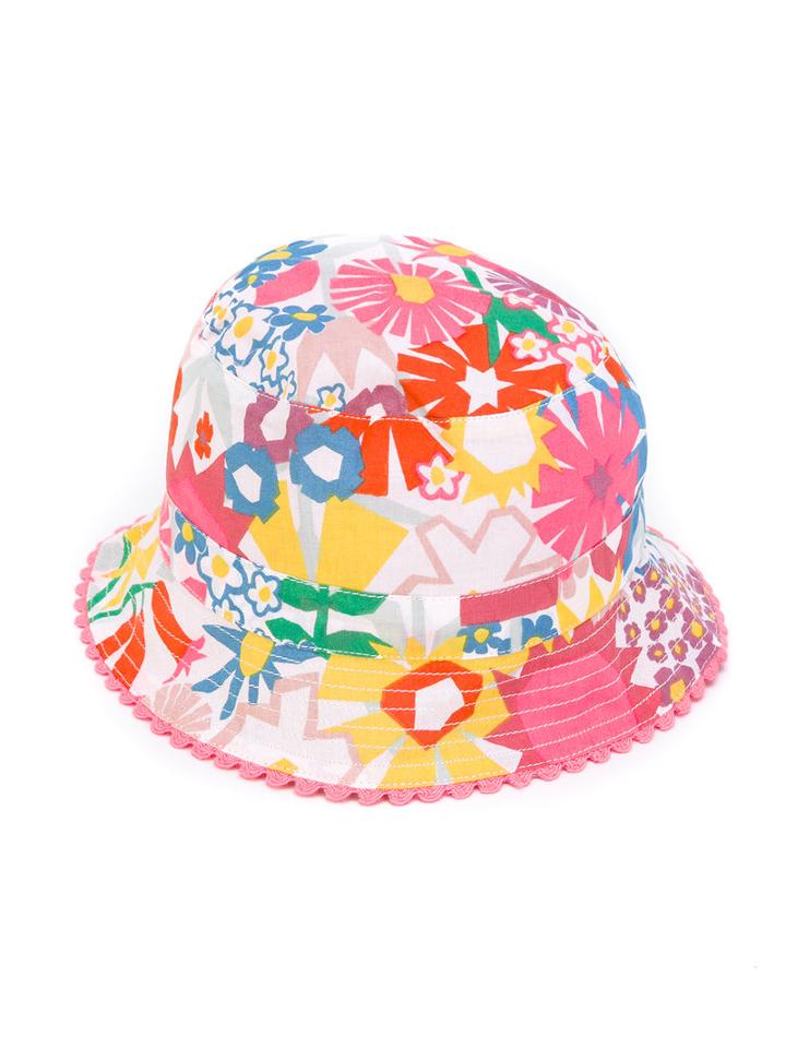 Stella Mccartney Kids - Floral Print Bucket Hat - Kids - Cotton - 9-12 Mth, Pink/purple