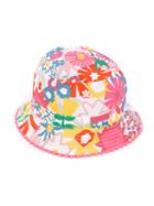 Stella Mccartney Kids - Floral Print Bucket Hat - Kids - Cotton - 9-12 Mth, Pink/purple