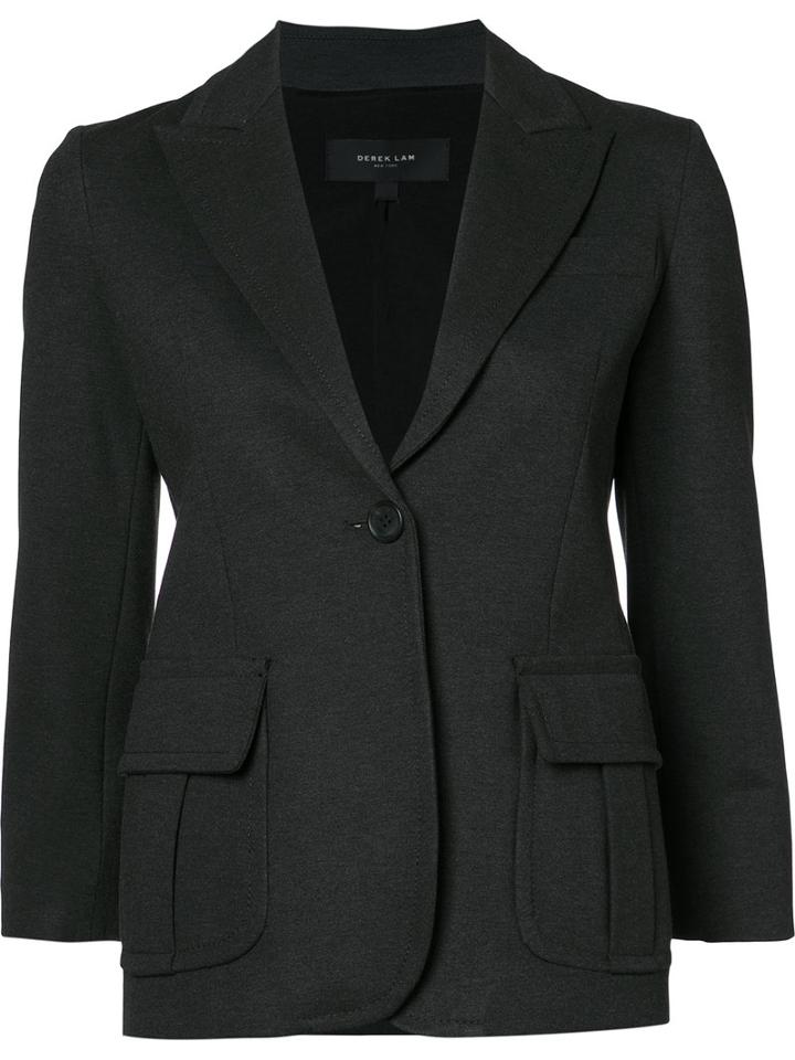 Derek Lam - One Button Blazer - Women - Elastodiene/polyamide/viscose - 48, Brown, Elastodiene/polyamide/viscose
