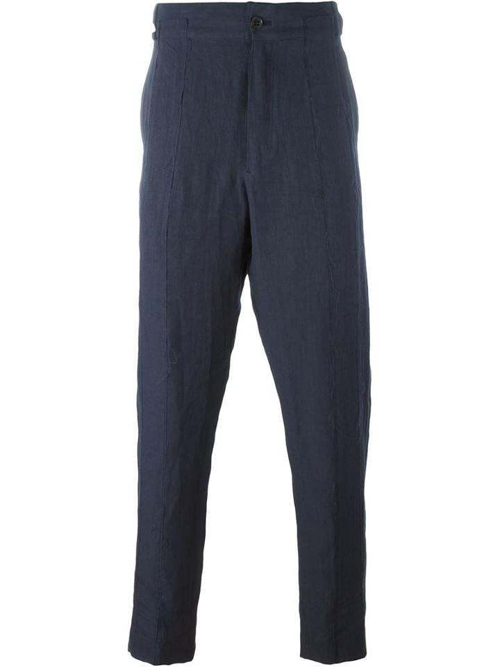 Damir Doma Tapered Trousers, Men's, Size: Small, Blue, Linen/flax