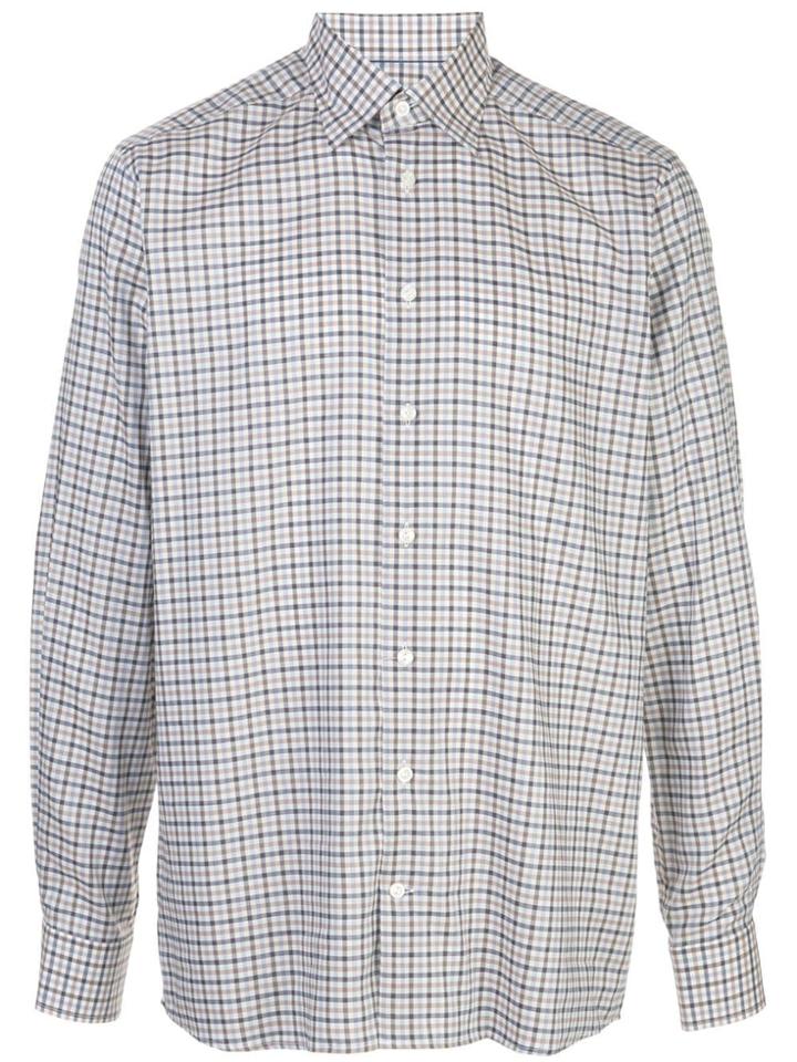 Eton Plaid-print Shirt - Orange