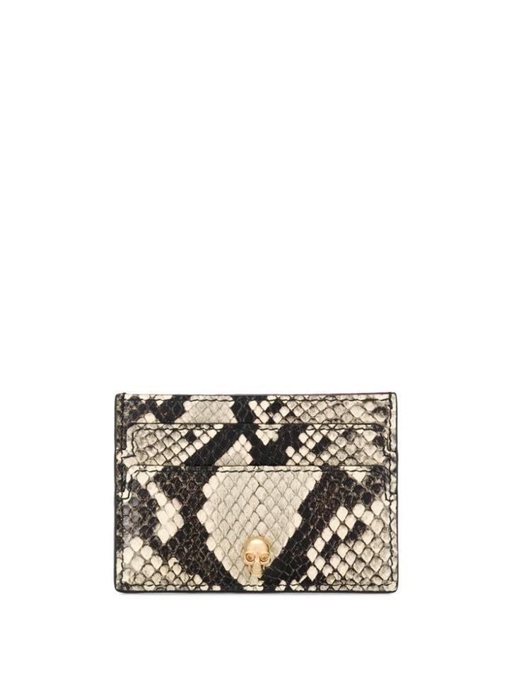 Alexander Mcqueen Snake-effect Card Holder - Black