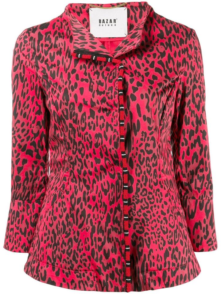 Bazar Deluxe Leopard Pattern Fitted Jacket - Red