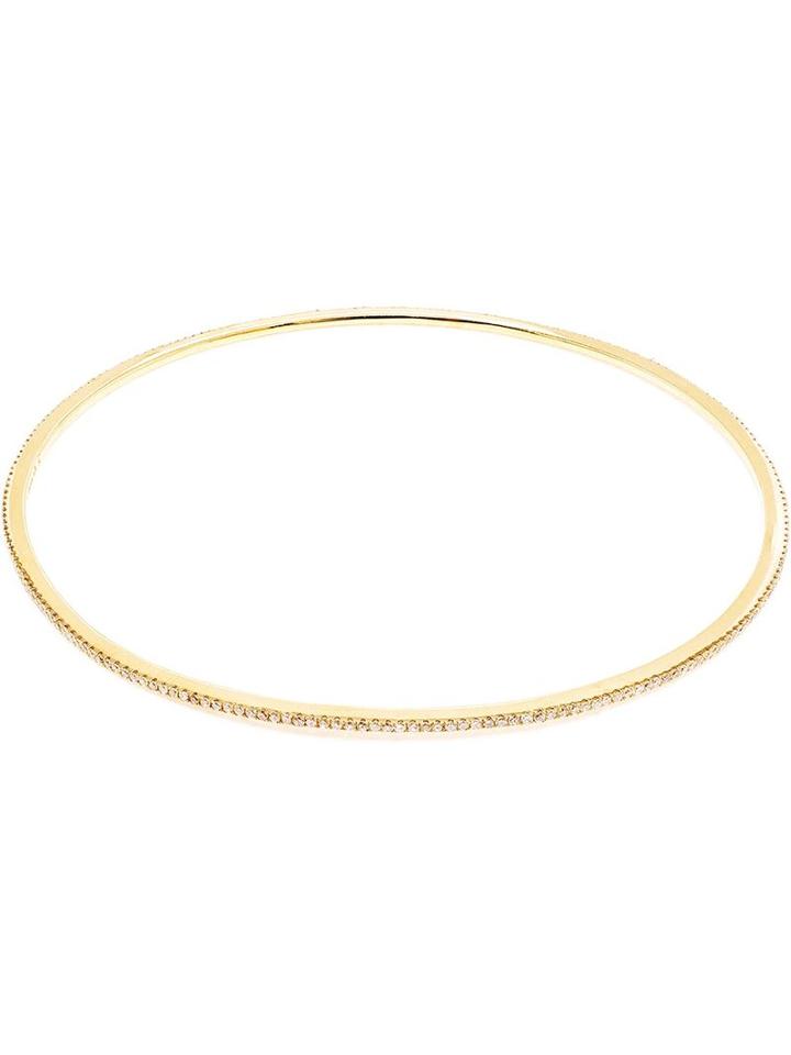 Rosa De La Cruz Thin Diamond Bangle, Women's, Metallic
