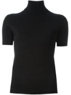 P.a.r.o.s.h. Roll Neck Short-sleeved Blouse, Women's, Size: Small, Black, Spandex/elastane/wool