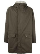 Yves Salomon Homme Classic Parka, Adult Unisex, Size: 46, Green, Rabbit Fur/coyote Fur/polyester/wool
