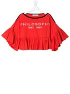 Philosophy Di Lorenzo Serafini Kids Ruffle Crop Top - Red