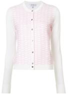 Carven - Embroidered Cardigan - Women - Nylon/polyester/viscose - S, Pink/purple, Nylon/polyester/viscose