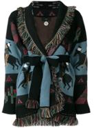 Alanui Embroidered Belted Cardigan - Black