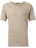 Bassike Striped Raw Pocket T-shirt, Men's, Size: Small, Green, Organic Cotton