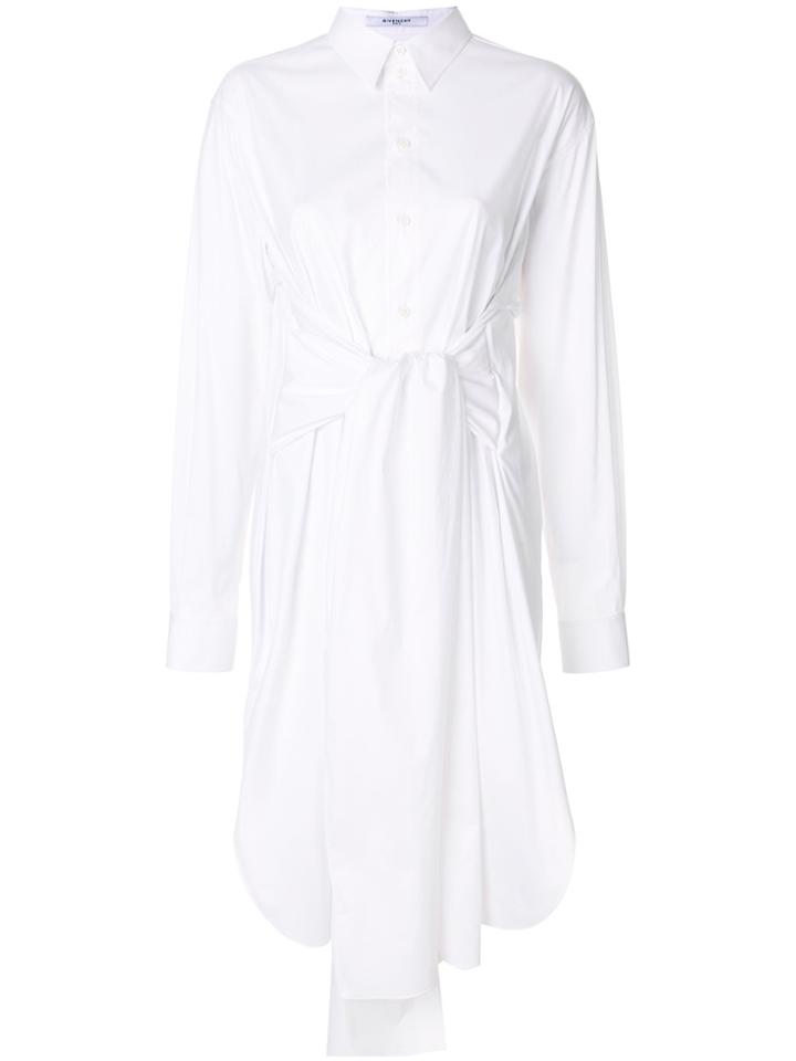 Givenchy Tie Waist Midi Shirt Dress - White