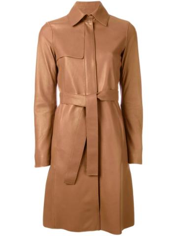 Boss Hugo Boss 'sozza' Coat, Women's, Size: 42, Brown, Cupro/lamb Skin