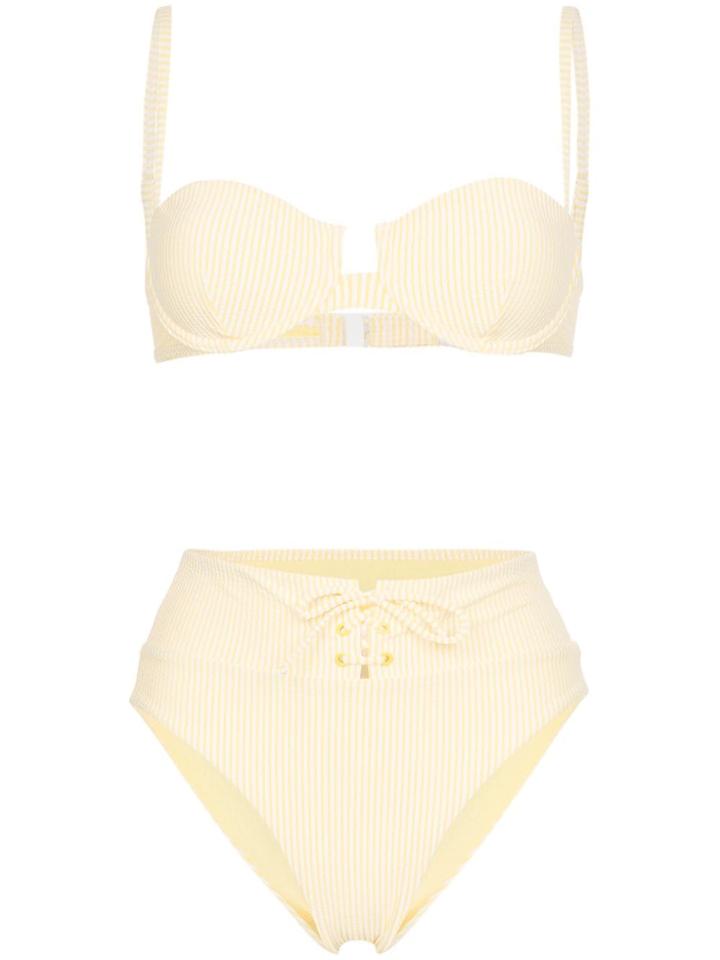 Onia Striped Seersucker Bikini - Yellow