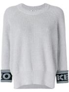 Kenzo Kenzo Logo Cuff Sweater - Grey