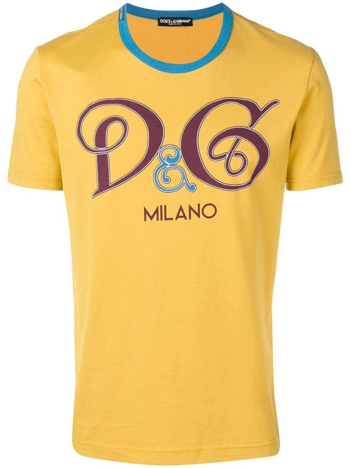 Dolce & Gabbana Logo Print T-shirt - Yellow