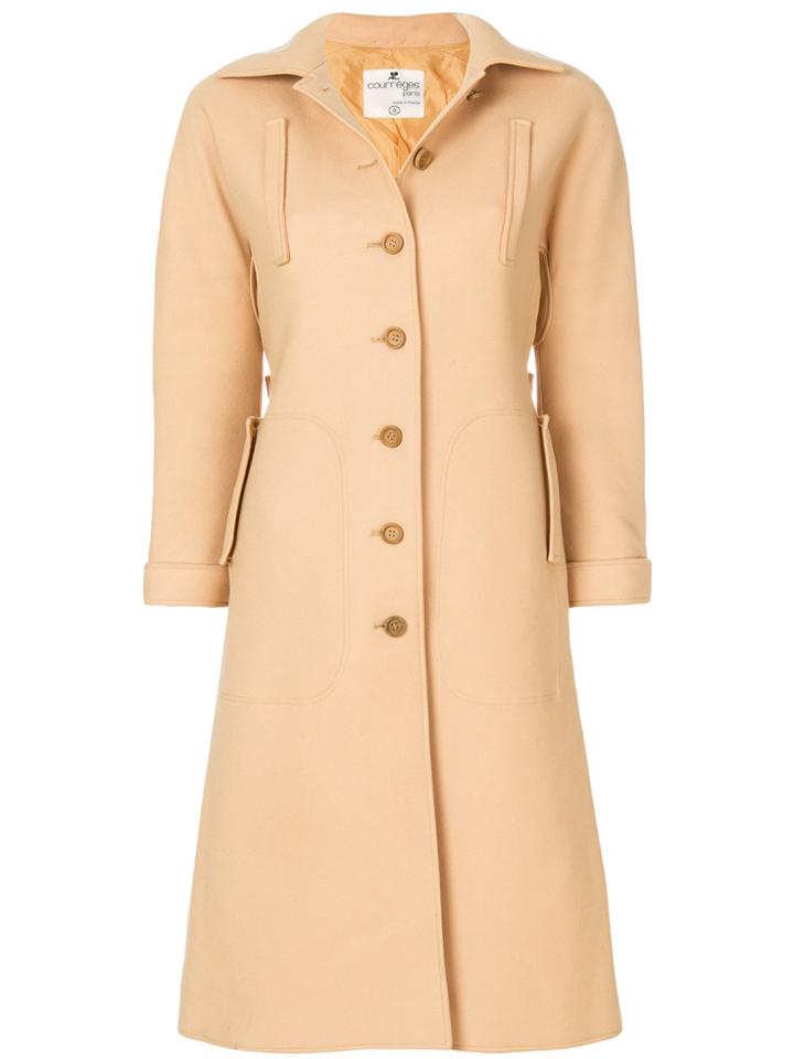 Courrèges Vintage Spread Collar Coat - Nude & Neutrals