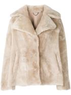 Desa Collection Classic Fur Coat - Nude & Neutrals
