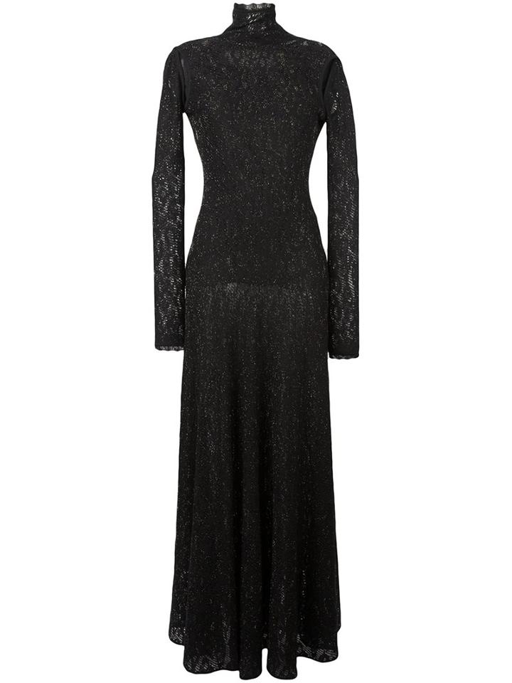 Roberto Cavalli Backless Dress, Women's, Size: 40, Black, Silk/polyester/viscose/virgin Wool