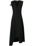 Yang Li V-neck Flared Dress - Black