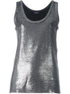 Ann Demeulemeester Metallic (grey) Tank, Women's, Size: 36, Silk/linen/flax/nylon/virgin Wool