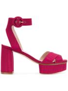 Stuart Weitzman Carmina Sandals - Pink & Purple