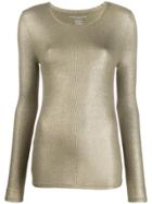 Majestic Filatures Shimmer Ribbed Knit Jumper - Gold