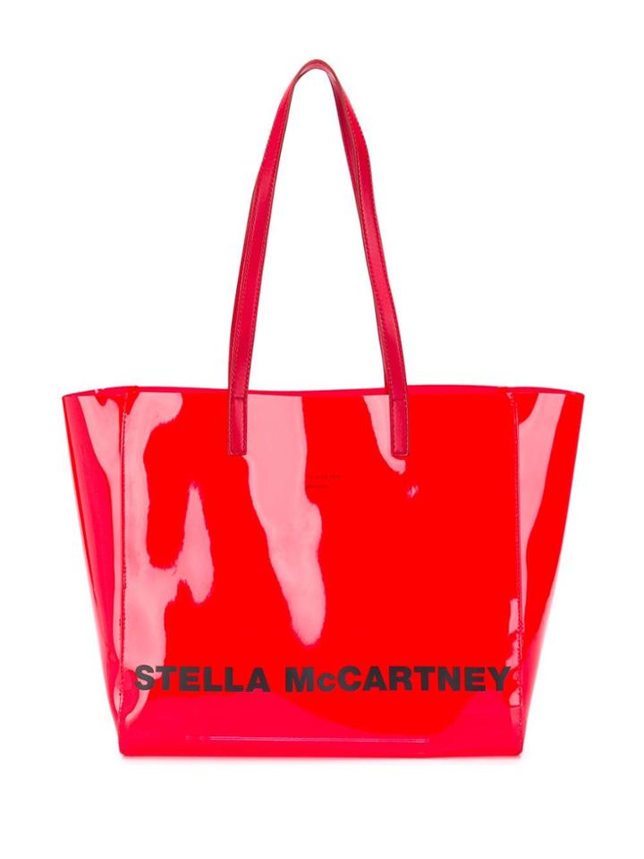 Stella Mccartney Logo Print Small Tote - Red