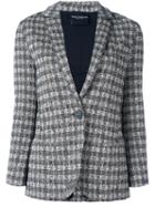 Erika Cavallini Checked Jacket, Women's, Size: 42, Black, Acetate/polyester/cotton/spandex/elastane