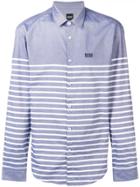 Boss Hugo Boss Striped Long Sleeved Shirt - Blue