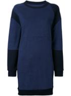 Mm6 Maison Margiela Panelled Sweatshirt Dress, Women's, Size: Xs, Blue, Polyamide/spandex/elastane