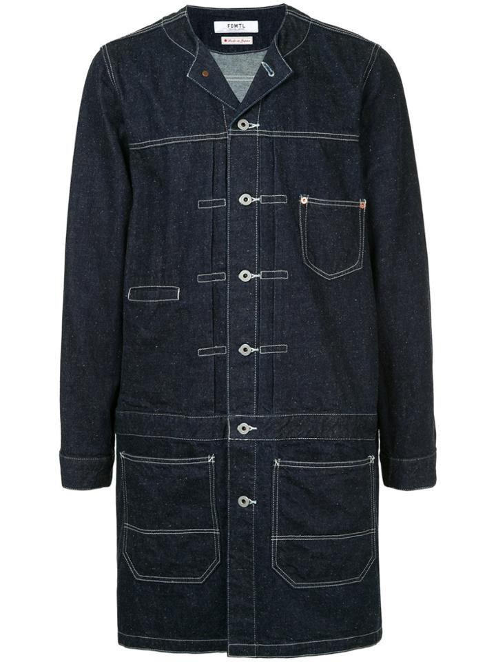 Fdmtl Long Denim Jacket - Blue
