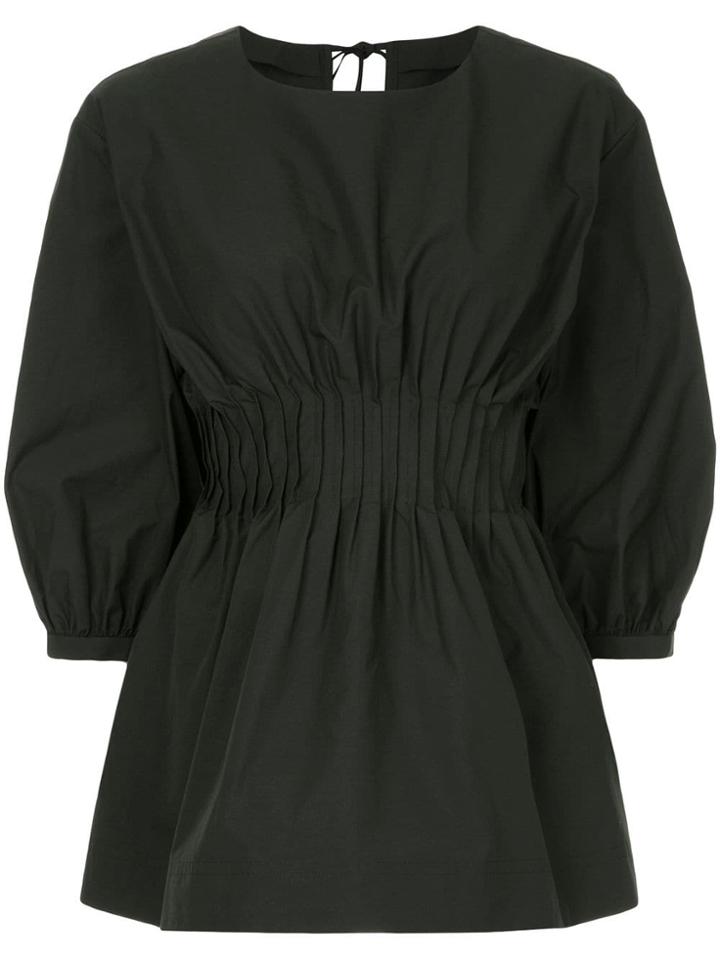 Le Ciel Bleu Pintuck Smock Blouse - Black