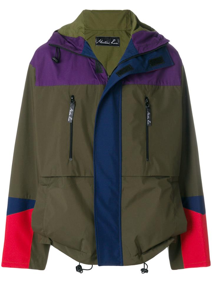 Martine Rose Colour Block Bomber Rain Jacket - Green