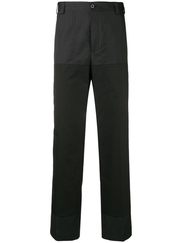 Lanvin Mix Pattern Straight Trousers - Black