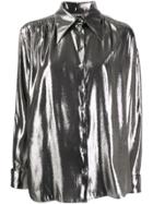 Alberta Ferretti Metallic Loose-fit Shirt - Silver