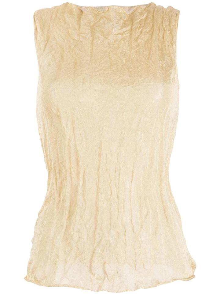 Theory Crinkled-effect Tank Top - Neutrals