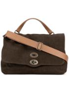 Zanellato Medium Shoulder Bag, Men's, Brown, Canvas