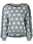 Stella Mccartney Duck Print Fringed Sweatshirt - Grey